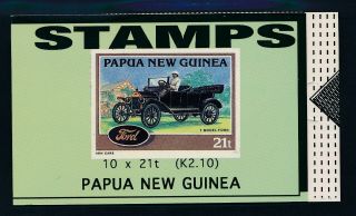 1994 Papua Guinea K2.  10 Historical Cars Short Booklet Fine Mnh