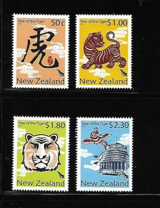 Zealand 2010 Mnh Year Of The Tiger Complete Set Of 4 Stamps