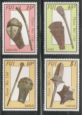 Fiji 560 - 563 (a123) Vf Mnh - 1986 25c To $1.  00 Ancient War Clubs
