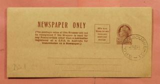 Dr Who 1953 Australia Newspaper Wrapper Stationery Melbourne Cancel 169772