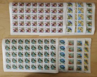 Mongolia - Folktales Imperf Stamps - Set Of Full Sheets Of 40 Stamps And 40 S/s