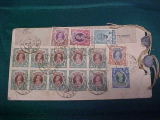 1948 India Fast Air - Mail Postal Cover - With String And Lead Seals O.  H.  M.  S.