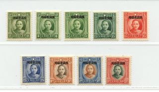 1933 Yunnan Peking Ovpt On Sys Issue Chan Y43 - 51
