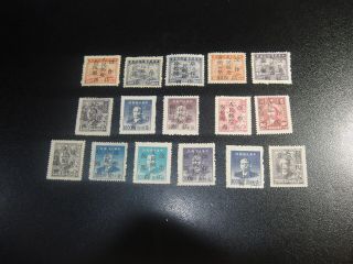 China Liberation 1949 Sc 6l17 - 32 Kiangsi Postal Surcharge Set Mnh Vf