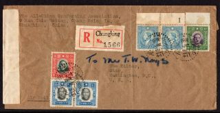 China 1942 War Time Registered Airmail Cover Chungking To Usa