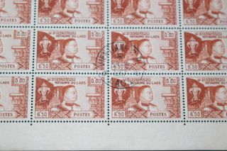 9743,  Estate Lot Seldom Seen THREE Full Sheets - Laos,  Postally Stamped,  sc 53,  54,  55 2