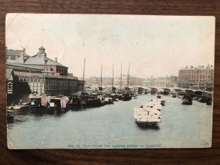 CHINA OLD POSTCARD VIEW FROM GARDEN BRIDGE SHANGHAI TO NATAL AFRICA 1907 2