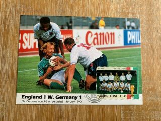 Sierra Leone 1990 Maxicard World Cup Football Italia 90 England Germany