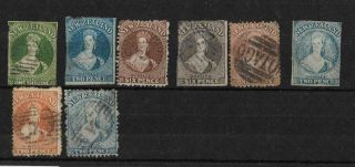 Zealand,  Qv,  Chalon Heads,  X 8,  All Or No Gum,  Imperf/perf.