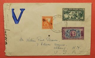 1943 Zealand V For Victory Wwii Patriotic Whangaparaoa To Usa Wwii Censor