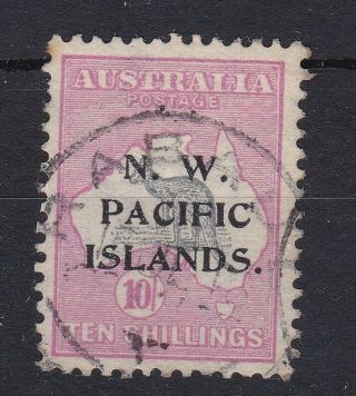 Png252) Guinea Nwpi 1915 - 16 10/ - Grey & Pink Kangaroo 1st Wmk Sg 84