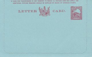 Nzs32) Zealand Letter Cards Kgv 1935 1d Carmine Kiwi Design On Blue H&g A32