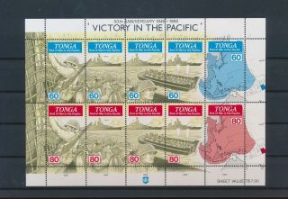 Lm83136 Tonga Anniversary Pacific Victory Good Sheet Mnh