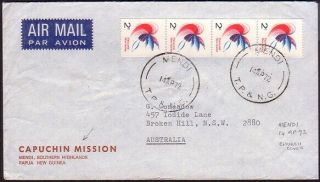 Papua Guinea 1972 Cover To Australia Ex Mendi - Strip 2c Coils. .  31000