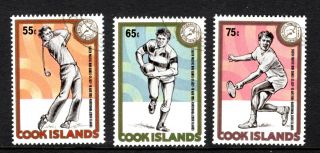 Cook Islands 1985 South Pacific Games Set & M/s Sg1044/6 & Ms1047 Cto Cancelled