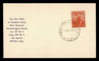 Dr Who 1952 Zealand Campbell Island Antarctic Opening Cachet F54892