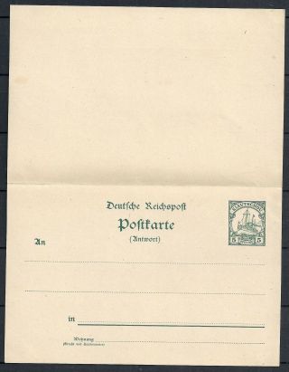 German Occ China 1902 DoubleCard TSINGTAU to Leipzig 2