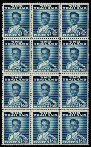 1953 Thailand King Bhumibol Definitive Issue 1.  15 Baht Block 12 Sc 289 Mnh
