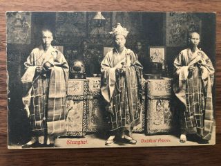 China Old Postcard Chinese Buddhist Priests