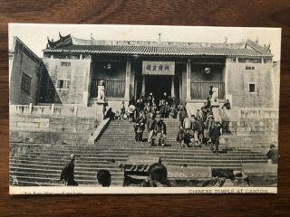 China Old Postcard Chinese Temple Canton Tse Kum Ming Hongkong