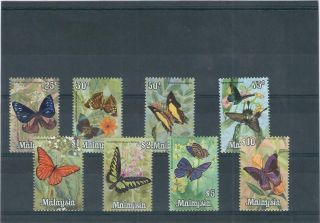Malaysia 1970 Mnh Butterflies Set See