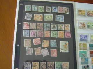 Old China Stamps With Dragons On 2 Pages