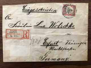 China Old Cover German Post Registered Tsingtau To Germany 1901