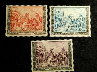 1954 Laos Stamps Scott 25 26 C13 Mnh Cv255