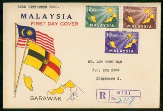 Mayfairstamps Malaysia 1963 Sarawak Miri Flag Cachet First Day Cover Wwg8493