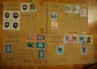 1970s Taiwan China To Usa 7 Fdc: 7 Rare Registered Covers On First Day Complete