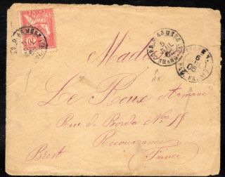 1905 French P.  O.  In China Cover Shanghai To France