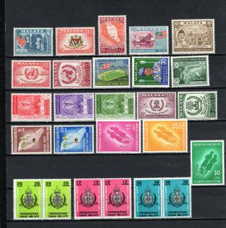 Malaysia Malaya 1957 - 1962 Complete Sets Of Mnh Stamps Unmounted
