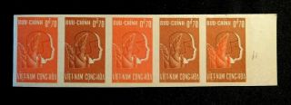 Vietnam Rare Imperf Test Strip Proof Stamp Set Scott 154x Mnh Hard To Find