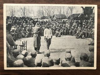 China Old Postcard Mission Chinese Soldiers Troop Chinese Woman