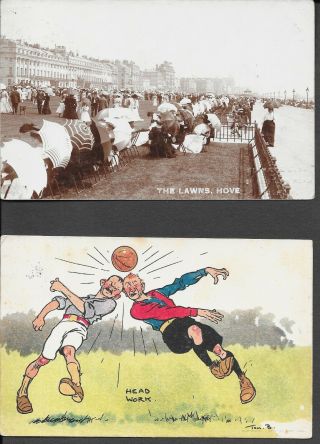 CHINA / SHANGHAI 1906 INCOMING POSTCARDS FROM UK HOVE AND COMIC 2