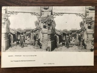 China Old Postcard Mission Chinese Street Mong Tze Yunnan