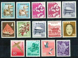 Japan 1961 - 5 - Sc 725 - 6 738 746 - 55 - Definitive Issues Complete 13v W Coils Mnh