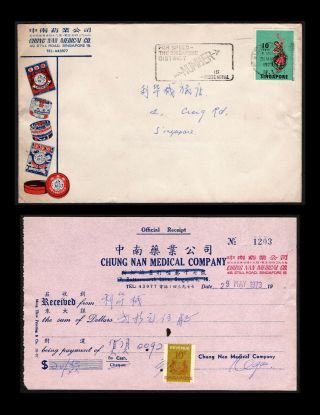 Singapore Adverting Cover With Contents (receipt),  Locally In 1973.