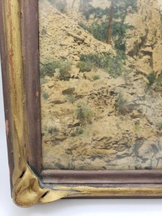 ANTIQUE RARE OLD MAN IN THE MOUNTAIN PIE CRUST FRAME HAND COLORED LITHOGRAPH 2