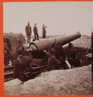 1860s Civil War Stereoview Photo Of Confederate 32lb Artillery Cannon Savannah