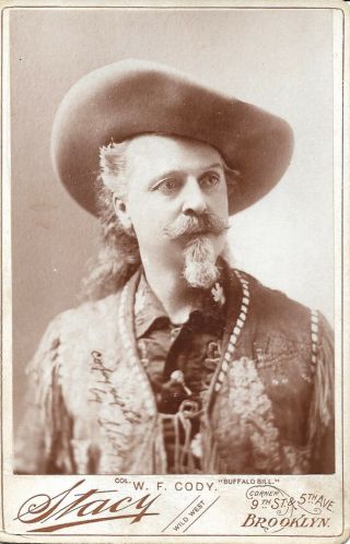 Col.  W.  F.  Cody " Buffalo Bill " Wild West Show Cabinet Card By Stacy