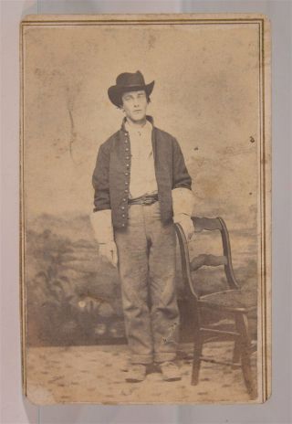 1860s Civil War Union Army Cavalry Soldier Cdv Photo Baton Rouge Louisiana 2