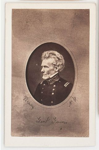 1860s United States Army General Edmund Gains Cdv Photograph / Photo By Brady