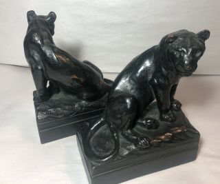Vintage Pompeian Bronze Co.  Mountain Lion Or Tiger Bookends