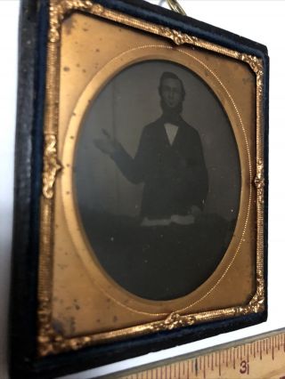 1/6 Plate Daguerreotype Man With Book,  Half Case