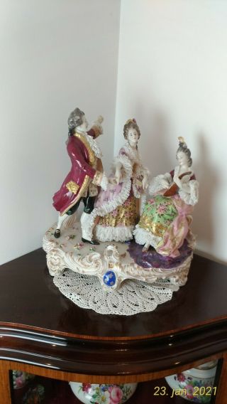 Antique Big Volkstedt Rudolstadt Porcelain Figurine