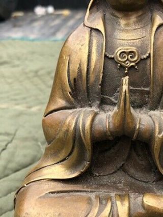 ANTIQUE & OR VINTAGE SIGNED CHINESE BRONZE SCULPTURE STATUE BUDDHA 5
