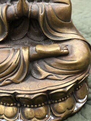 ANTIQUE & OR VINTAGE SIGNED CHINESE BRONZE SCULPTURE STATUE BUDDHA 6