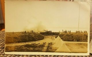 Vintage Rppc Postcard 12 " Mortar,  Fort Worden,  Point Townsend,  Washington 1920 
