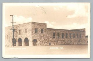 High School Gym Brenham Texas Rppc Vintage Photo Postcard Washington County 1941